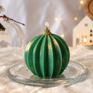 Bougie de Noël verte – Fait main en France