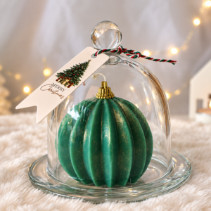 Bougie de Noël verte – Fait main en France