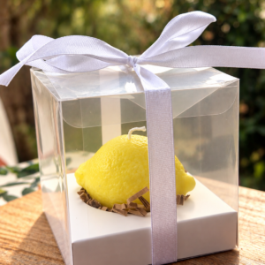 Bougie citron réaliste en cire de soja parfumée  | Fait main en France