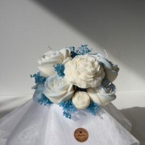 Bouquet de cire parfumée fleur de coton – Fleurs en cire artisanales – Cadeau original fait main à Lyon