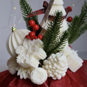Bouquet de cire de Noël parfumé sapin – Bougie décorative artisanale faite main à Lyon