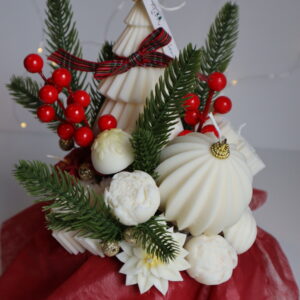 Bouquet de cire de Noël parfumé sapin – Bougie décorative artisanale faite main à Lyon