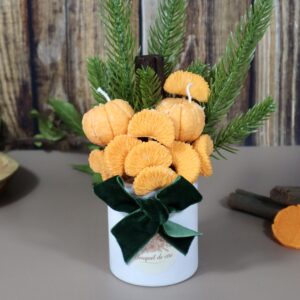 Bouquet de cire mandarine | Décoration artisanale